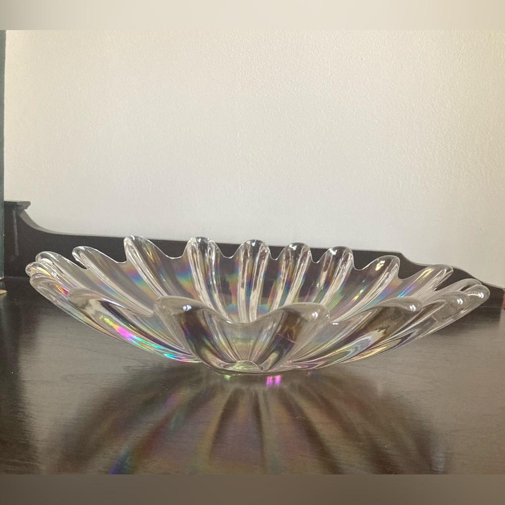 Vintage Federal Glass Celestial Iridescent Starburst 11” Bowl - Picture 4 of 8